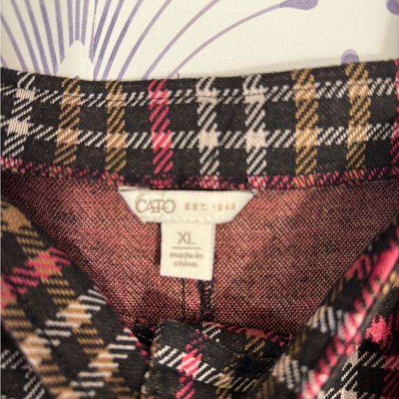 Cato Multicolor Plaid Jumper women’s size XL stretch NWOT - Picture 2 of 5
